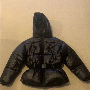 Black Hooded Puffer Jacket NWT